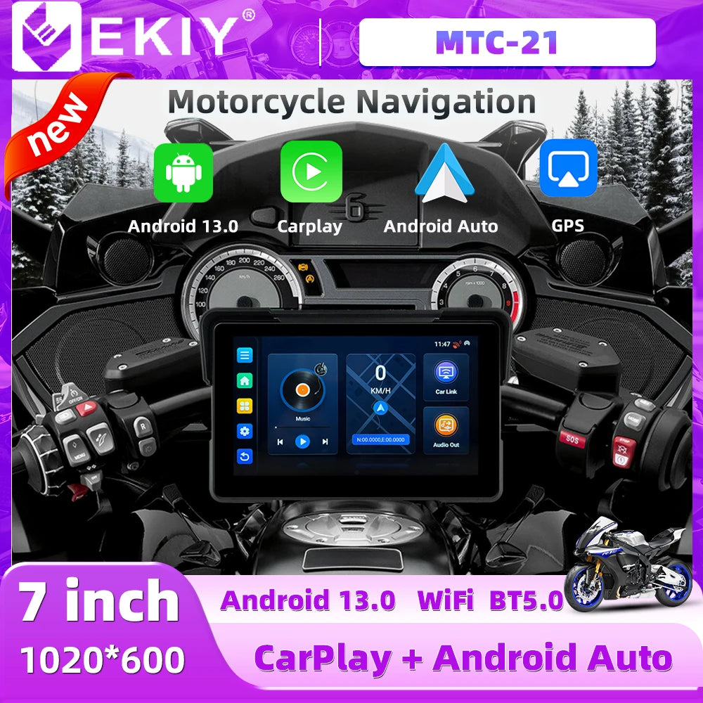 EVEKEY Android 13 Motorcycle GPS &ndash; Wireless CarPlay and Android Auto