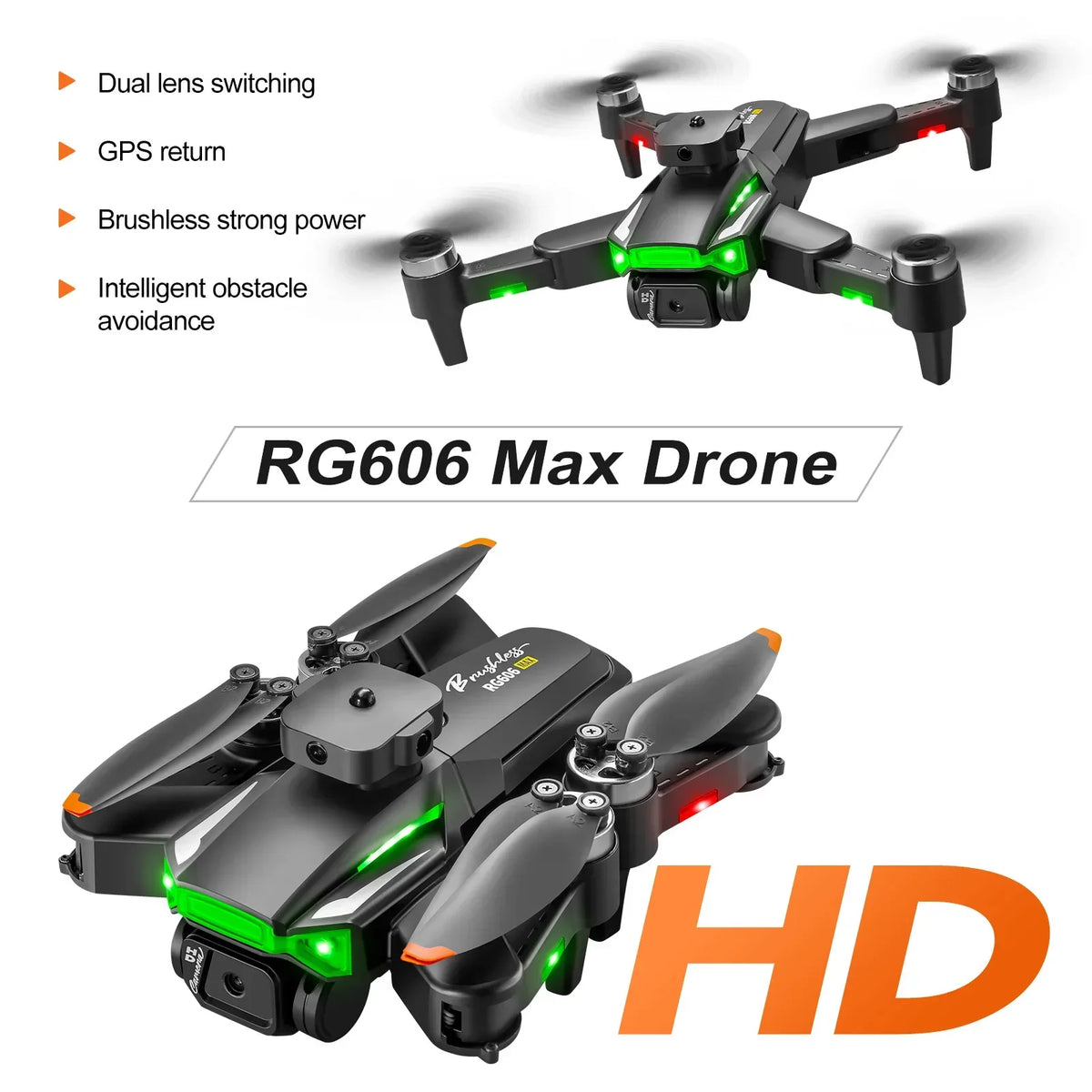 Rg606Max Drone &ndash; 4K Dual Camera WiFi FPV Obstacle Avoidance
