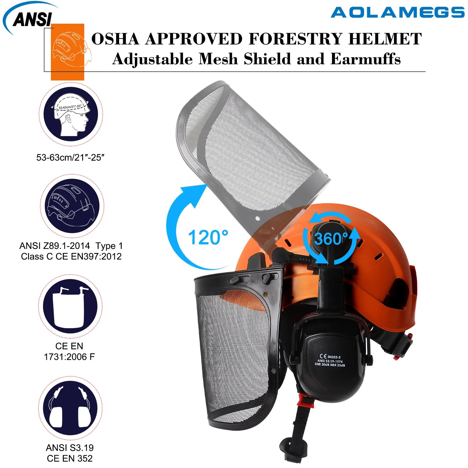 SF06 Forestry Safety Helmet &ndash; Visor Earmuffs Goggles