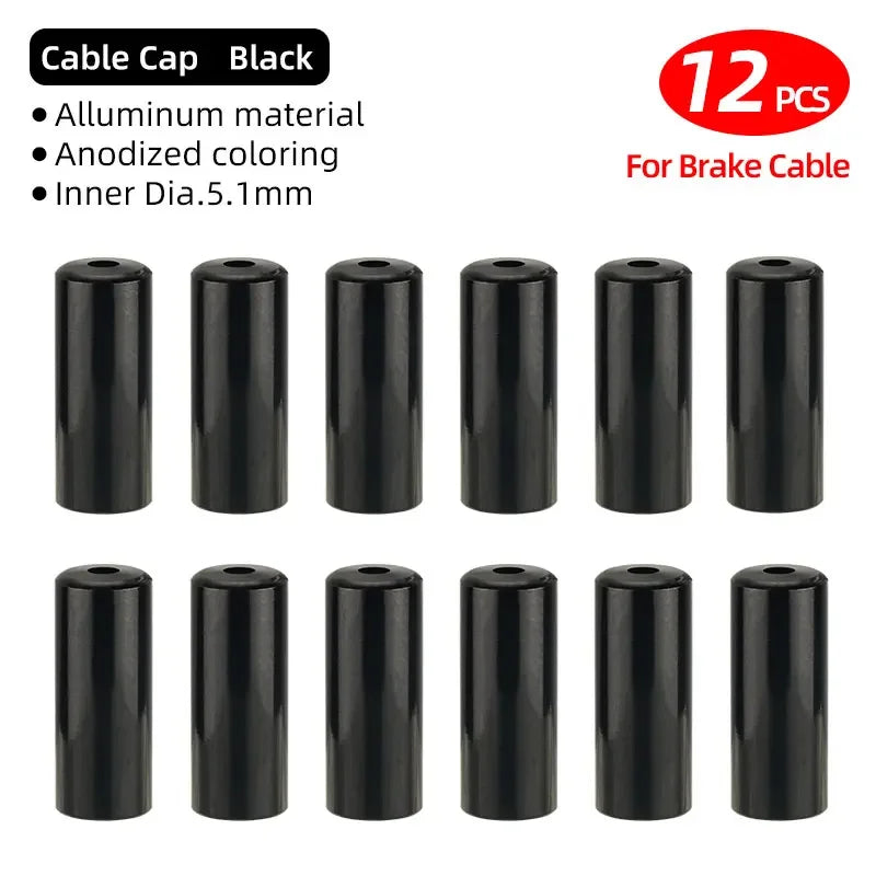 5mm Alloy Bicycle Brake Cable End Cap &ndash; Durable CNC-Machined Protection 5mm Brake BK 12pc / CHINA