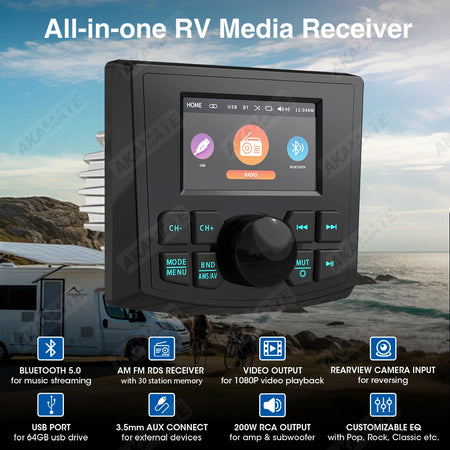 MP5 Radio MS-52RV-1 &ndash; Waterproof IPX5 Bluetooth Receiver