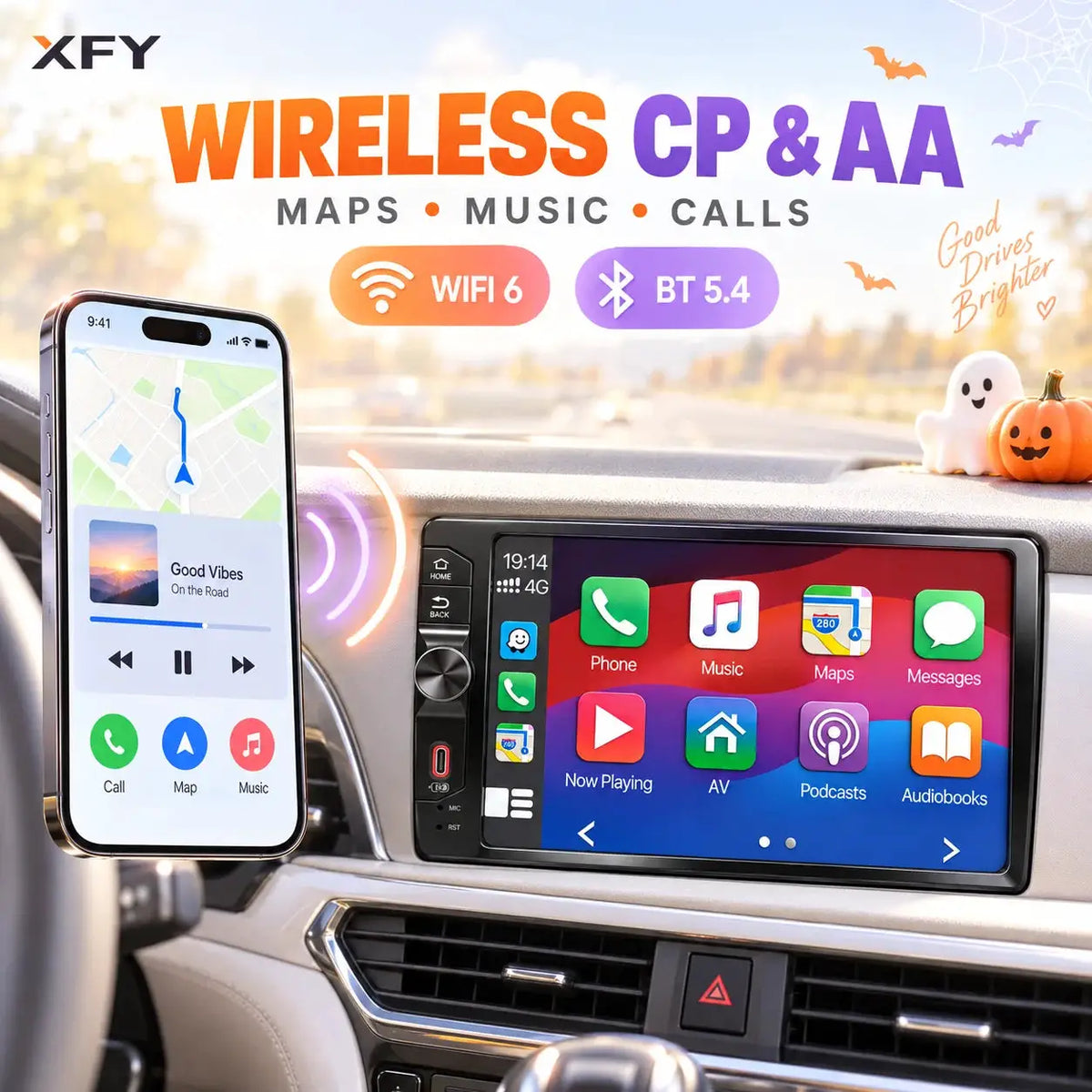7-Inch 2-DIN Car Stereo Radio With Wireless CarPlay Android Auto For VW BMW by InterCyprus Trading Ltd