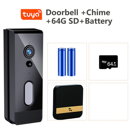 Tuya Smart Home Doorbell Camera &ndash; 1080P HD Video Intercom Option 9 / EU Plug