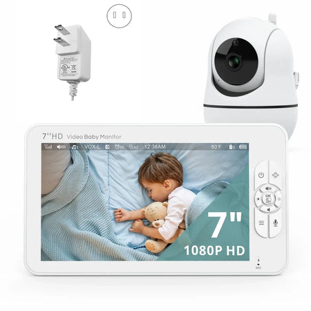 7 Inch 1080P Video Baby Monitor With Temp Alert And Dual Camera by InterCyprus Trading Ltd