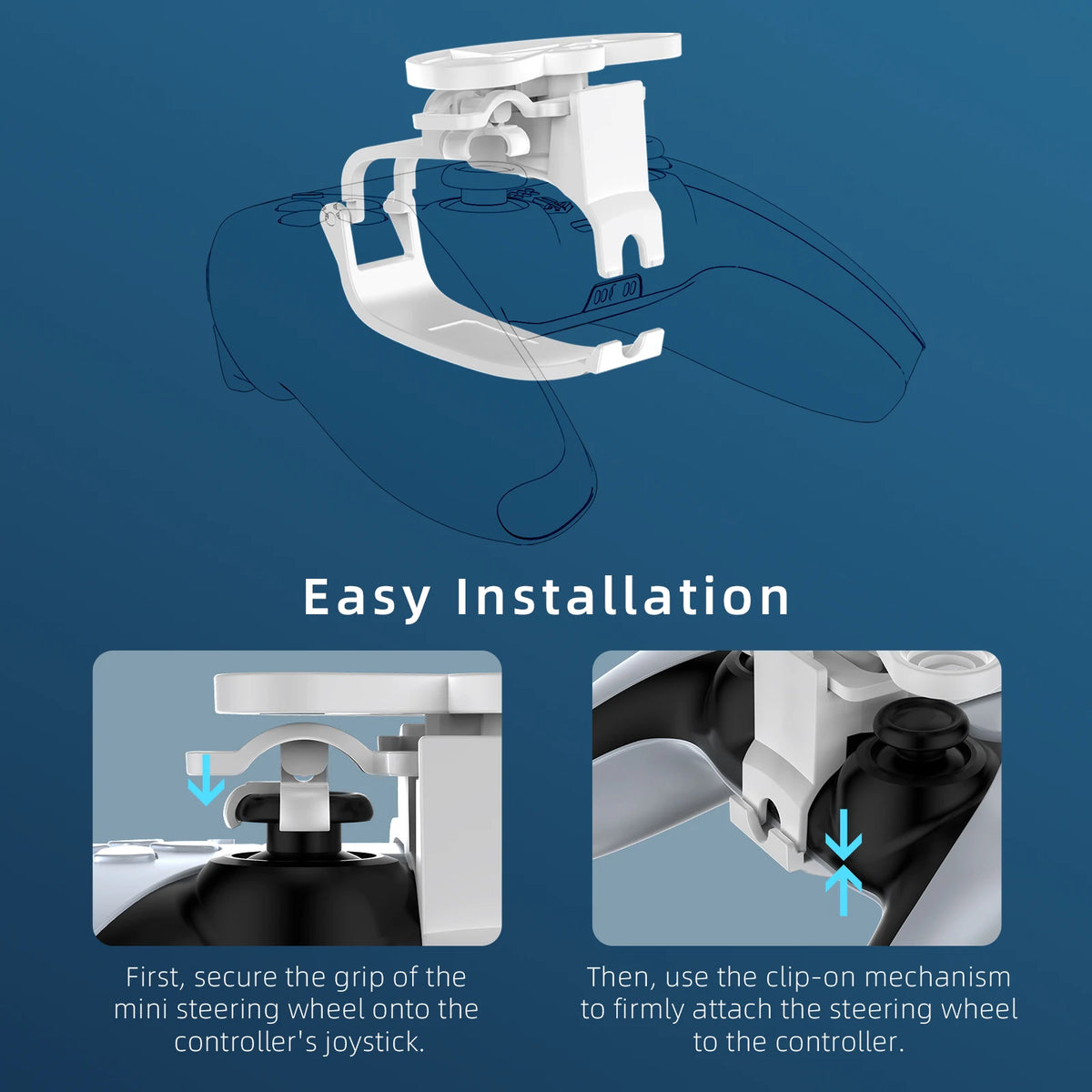 PS5 Wireless Controller Mini Steering Wheel &ndash; Compact Racing Precision