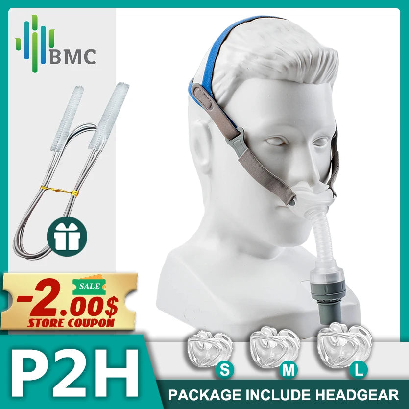 BMC P2H Susuz Nemlendirme Burun Yastık Maskesi SML CPAP