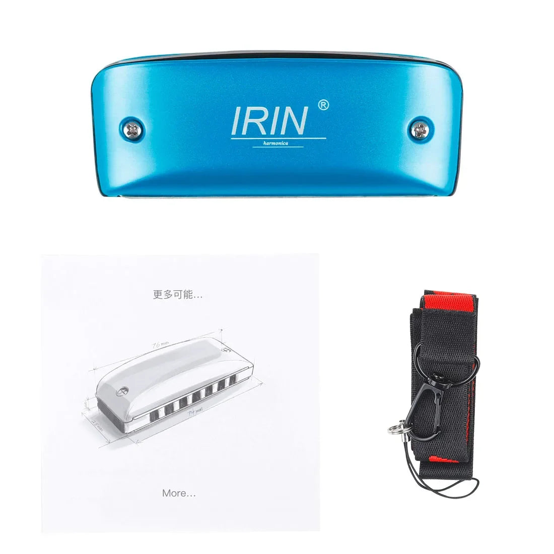 IRIN 7 Hole Blues Harmonica D Key &ndash; Beginner Friendly Harp