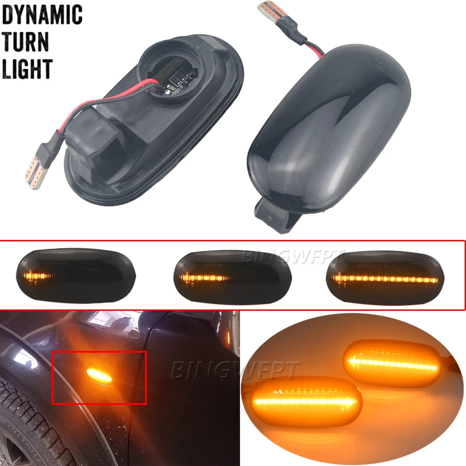 Sānu marķējuma pagrieziena signāla gaismas LED dinamiskas Mitsubishi Lancer Pajero Mirage