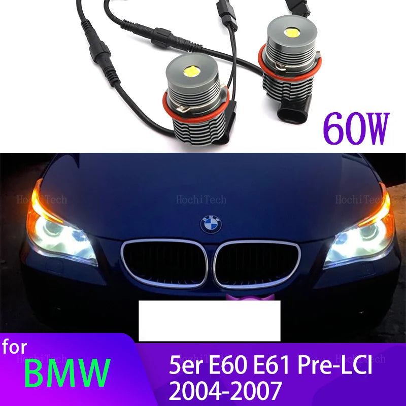 Bombillas Halo Angel Eyes LED 60W Blancas para BMW E60 E61 Pre LCI