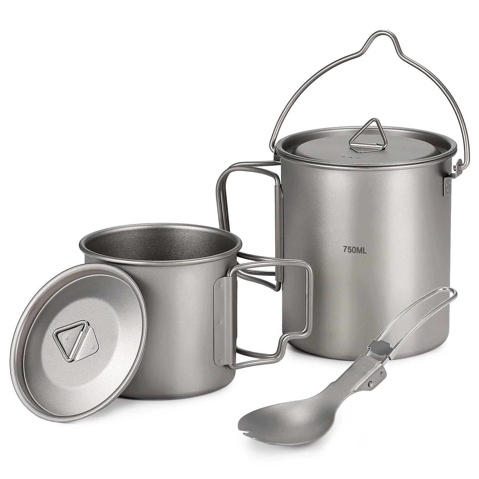 Ultralight 750ml Titanium Pot &ndash; Ultra Lightweight Cookware 1 set 2 / CHINA