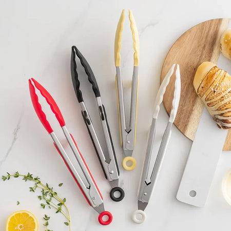 Silicone Non-Slip Cooking Tongs &ndash; Eco-Friendly Stainless Steel Grip