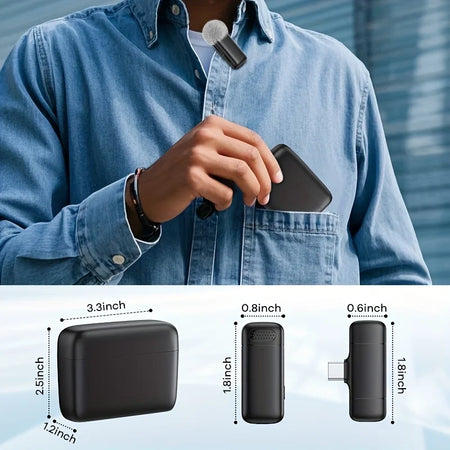 STFANTASY Wireless Lavalier Microphone with Charging Case for Android &amp; iOS