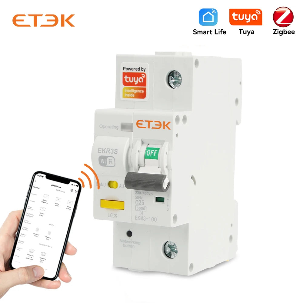 ETEK Smart Miniature Circuit Breaker with Metering - EKR3S 63A / 2