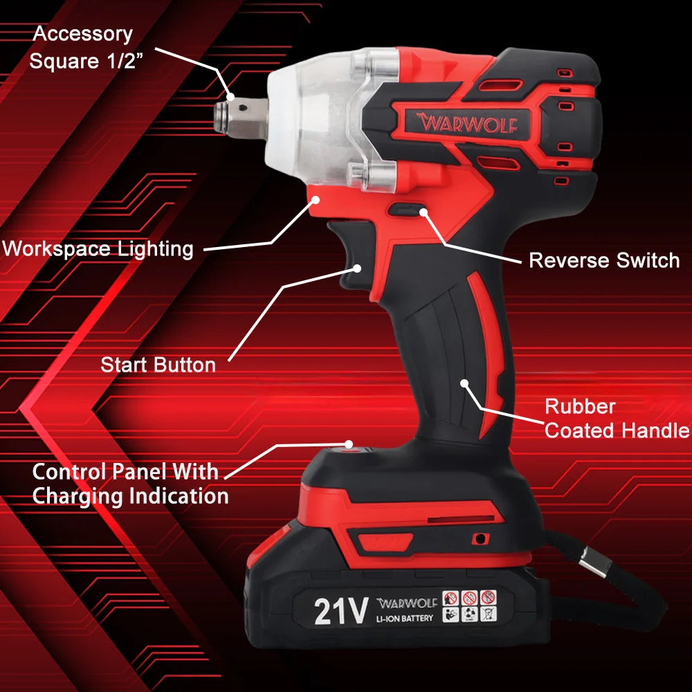 Cordless Electric Impact Wrench Drill &ndash; Brushless Motor