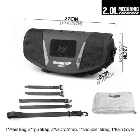 Rhinowalk Motorcycle Handlebar Bag Waterproof 2L Universal Front Storage Case With RaincoverFor BMW1250ADV KTM890 CF450 Kawasaki by InterCyprus Trading Ltd