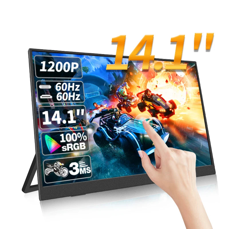 14.1 Inch Touch Screen Portable Gaming Monitor 100% sRGB, 400cd/m&sup2;, HDR10 B141-SZF06L6-T / EU Plug