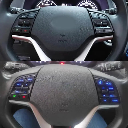 1Pair Steering Wheel Buttons With Backlight For Hyundai Tucson 2015-2019 Cruise Control Switch 96720-D3200 by InterCyprus Trading Ltd