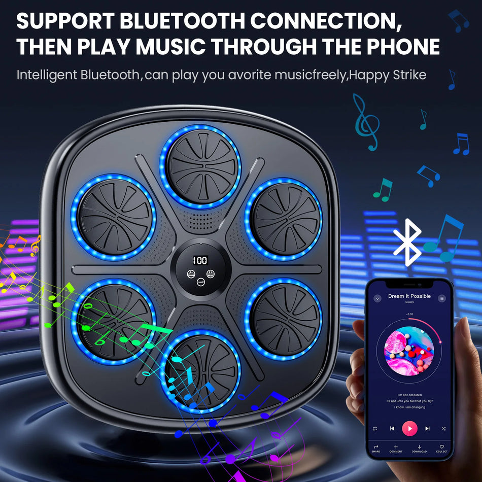 Smart Music Boxing Training Machine Electronic Wall Target With Gloves For Adults Kids Home Workout