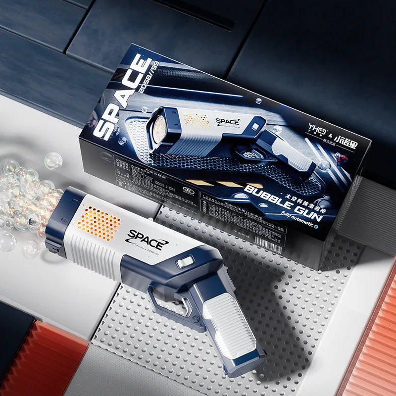 2025 Electric Bubble Gun &ndash; Full Automatic Soap Blower for Kids Blue