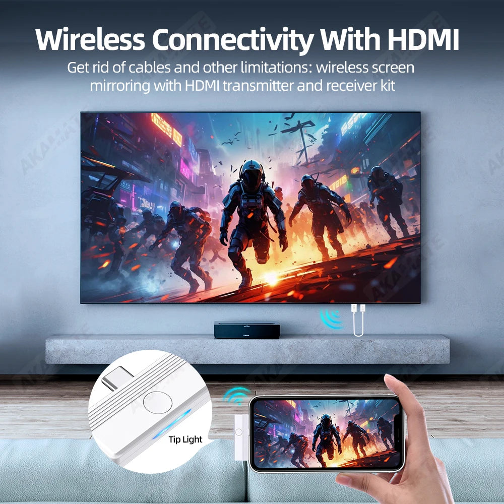 AKAMATE 1080P Wireless HDMI Extender - 50M Dual Mode