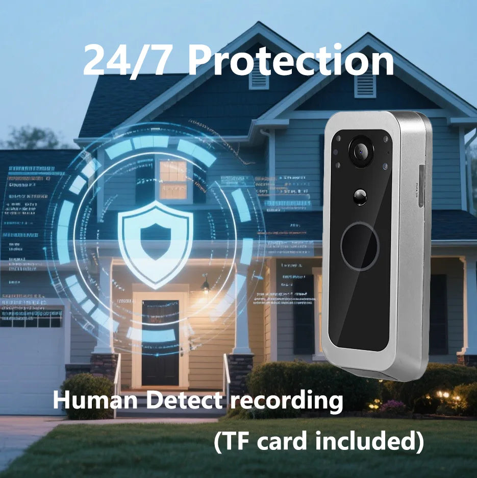 Tuya Wireless Doorbell Outdoor 5 Inch Screen &ndash; PIR Motion