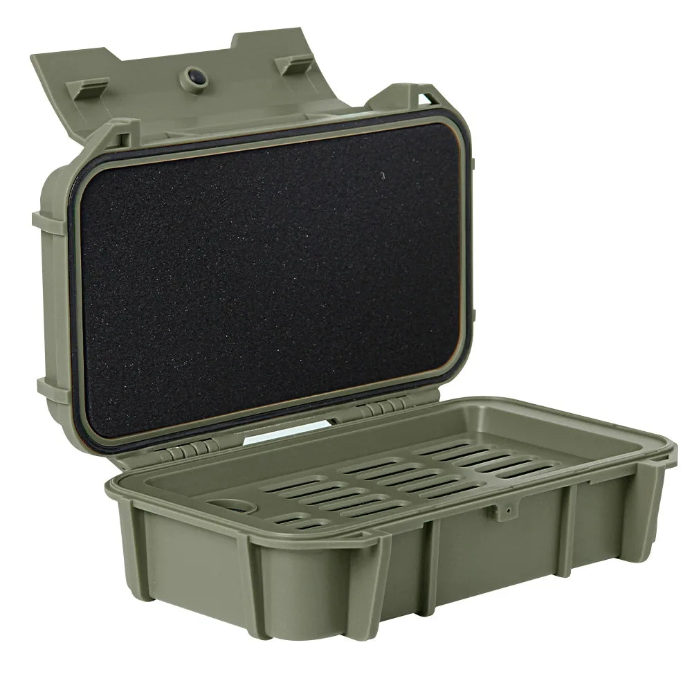 1QPJ2313 Dual Layer Ammo Box &ndash; Waterproof Shock Absorbing Green