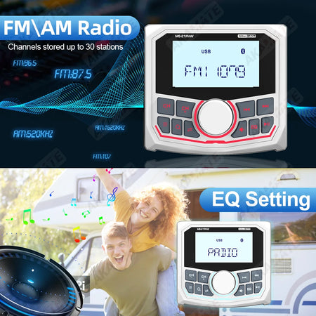 MS-21RV W &ndash; Waterproof Bluetooth Marine Stereo IPX5