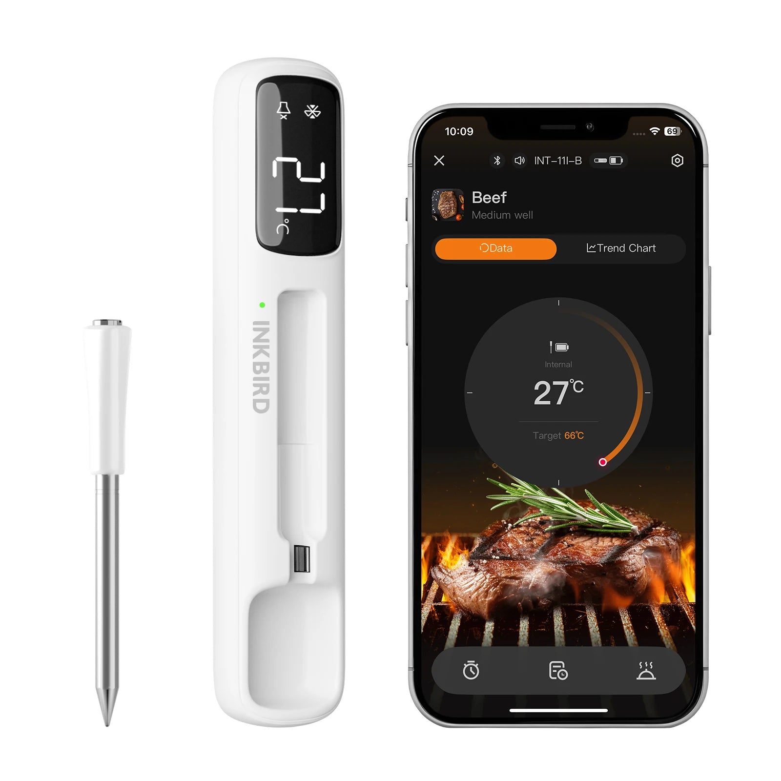 INKBIRD INT-11I-B Mini Wireless Meat Thermometer &ndash; Fast Read INT-11I-B / CHINA