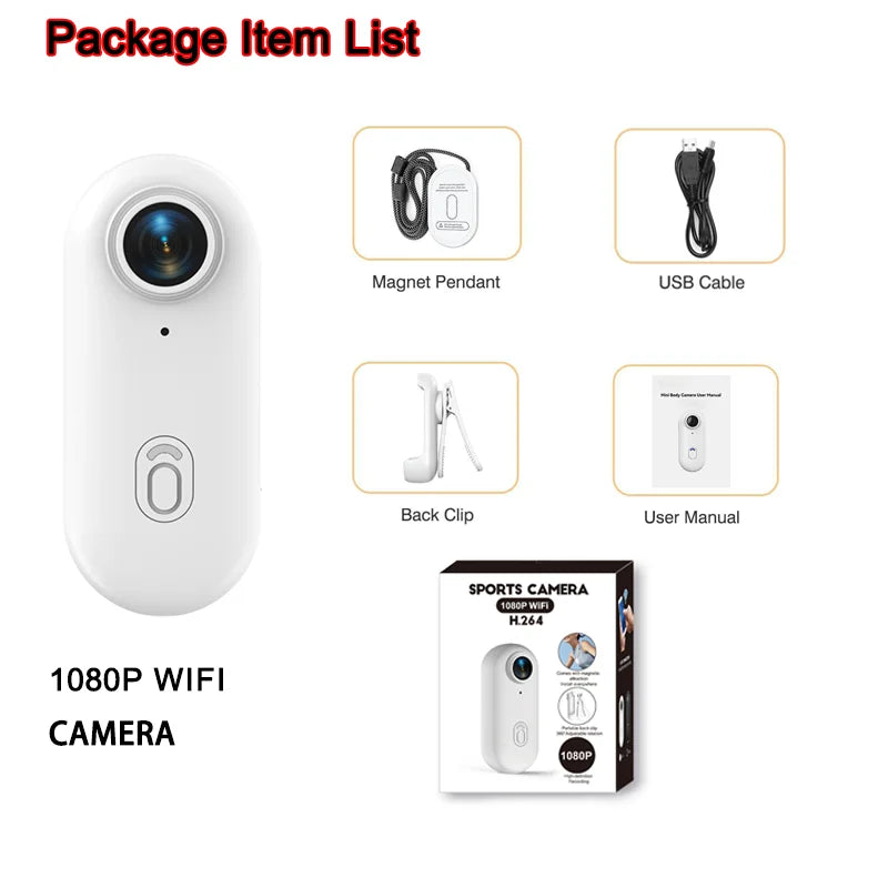 4K HD Mini Vlog Camera &ndash; WiFi Enabled Portable Action Recorder FHD 1080P (WH-Lite) / With 32G TF Card / CHINA
