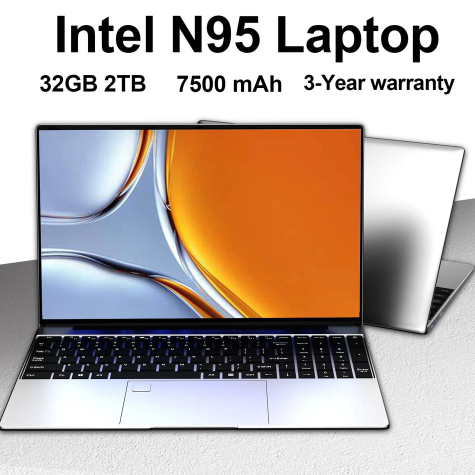 Intel N95 15.6 Inch Portable Laptop &ndash; High Performance with 2TB SSD and Backlit Fingerprint