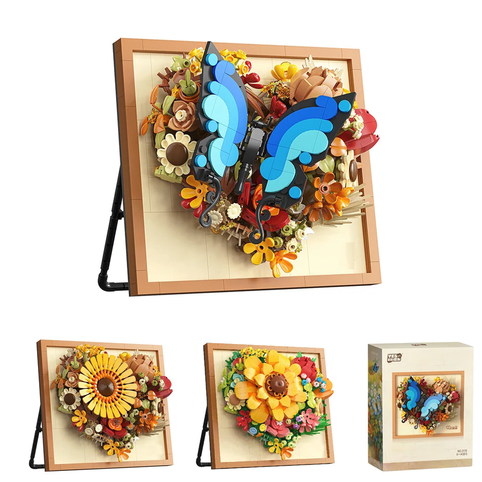 3D Picture Frame Building Blocks &ndash; Floral DIY Toy Gift