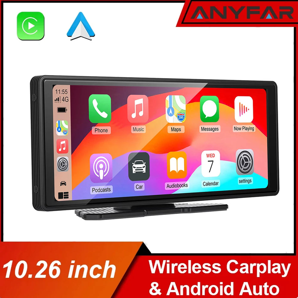 10.26 Ίντσες IPS Αυτοκινήτου Στερεοφωνικό με Android Auto και Ασύρματο CarPlay