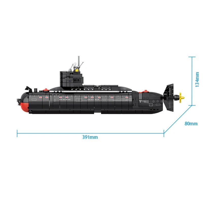 Military Type 094 Strategic Submarine Building Blocks - Educational Toy