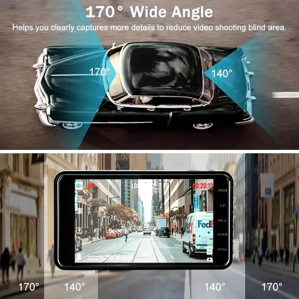 4" 1080P Dash Cam with Touch &amp; Parking Monitor