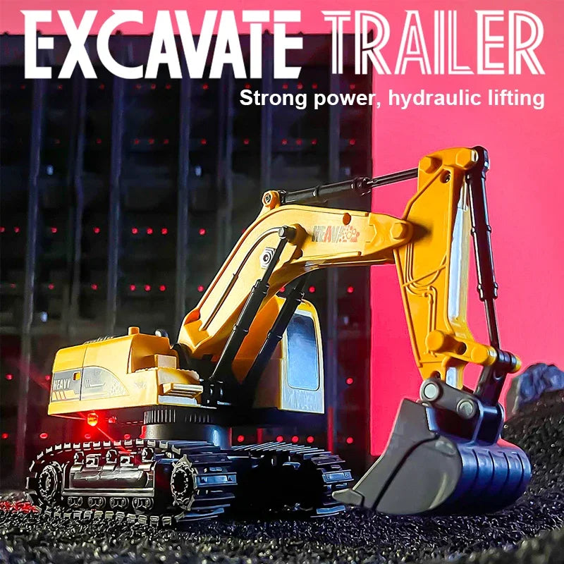 1/12 RC Flat Truck with Excavator &ndash; 11CH Alloy Frame 2.4G