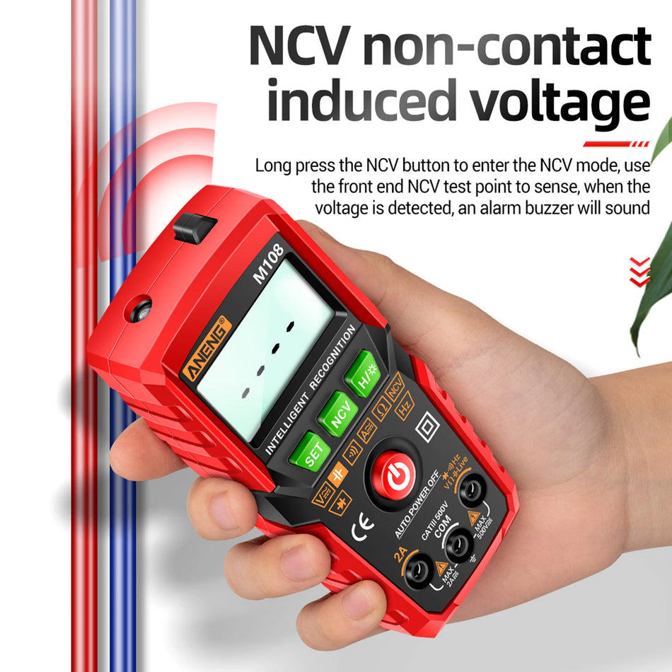 M107/M108 Smart Digital Multimeter Auto Range 4000 Counts NCV Universal Meter Handheld Multifunktionell Tester Voltmeter Amperemeter