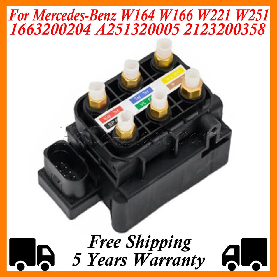 Bloque de válvulas solenoides de suspensión neumática para Mercedes-Benz W164 W166 W221 W251 A2123200358