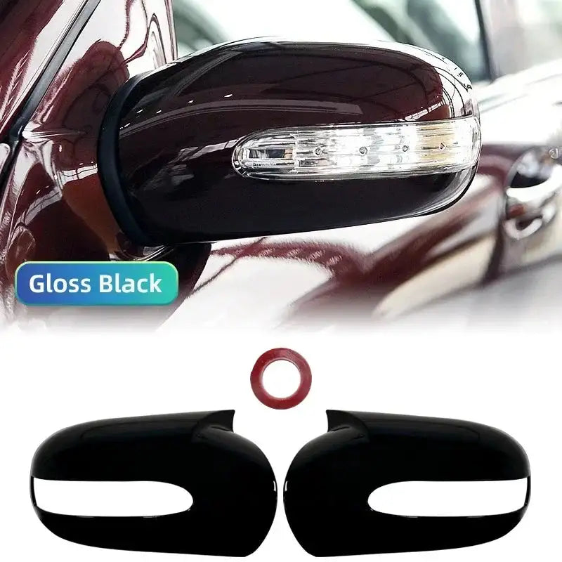 Mercedes Benz Mirror Cover Caps M Style E Class W211 W203 Gloss Black