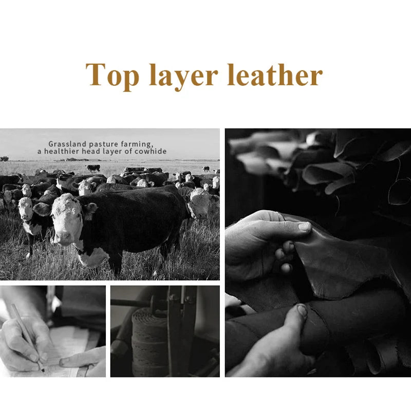 Genuine Leather Laptop Briefcase with Hard Case for 15.6-Inch Laptops, Secure Zipper