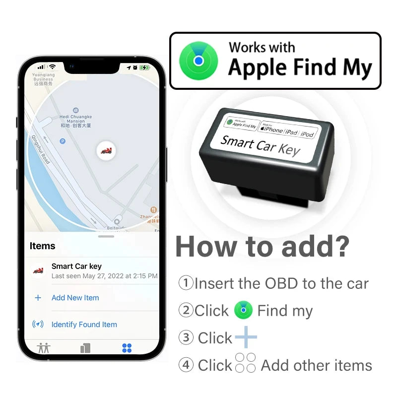 Mini Localizzatore GPS OBD per Apple Trova il Mio, Tracker Antifurto con Monitoraggio Vocale