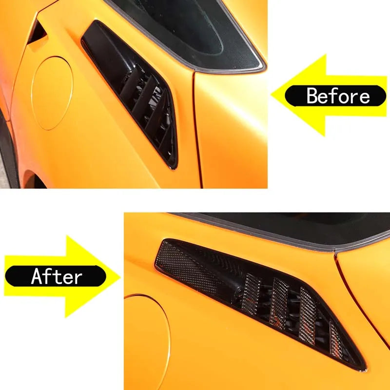 2 kpl Pehmeät Hiilikuitu Sivuventtiilikannet C7 Corvette