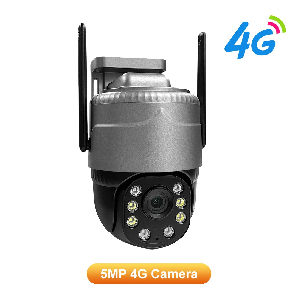SANSCO 5MP 4G PTZ Camera AI Human Detection Tracking Outdoor 3MP Wireless Night Vision WIFI Surveillance IP Camera V380 PRO