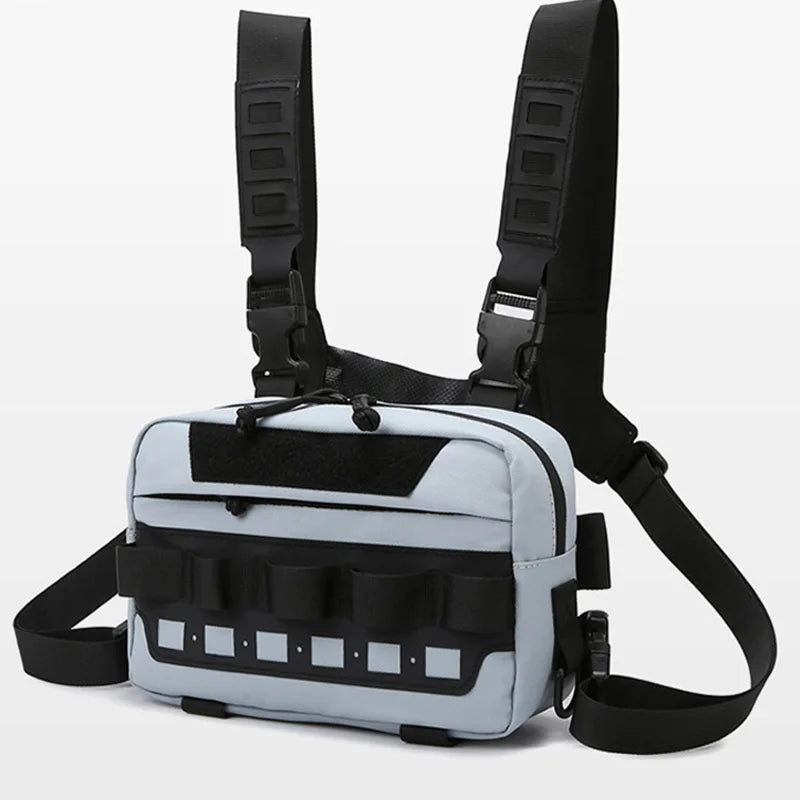 Fishing Tactical Chest Rig Bag - Durable MOLLE Front Vest