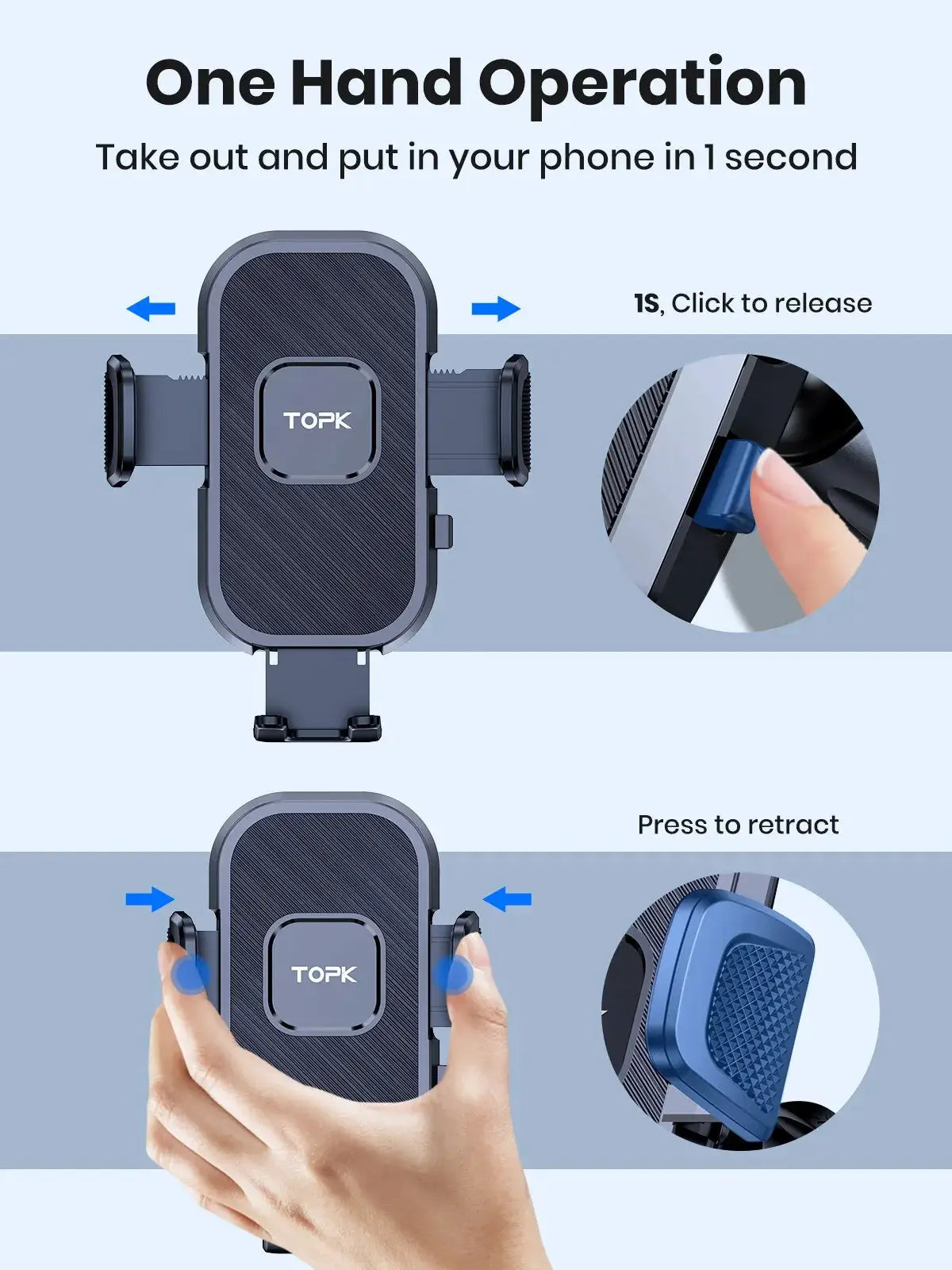 TOPK Car Phone Holder Gravity Stand for iPhone Xiaomi Samsung Car Mobile Support for Dashboard Windshield Air Vent Phone Mount by InterCyprus Trading Ltd
