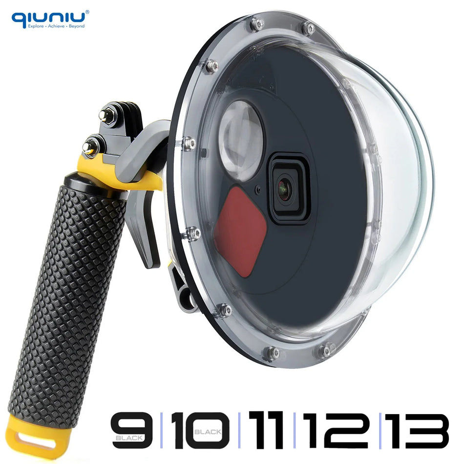 QIUNIU 45m Waterproof Dome Port for GoPro Hero 9-13 with Switchable Filters