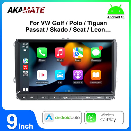 9 Inch Android 13 Car Radio VW Passat Polo Jetta - GPS