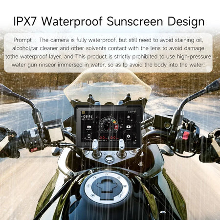 JIUYIN 7 Inch Motorcycle GPS &ndash; IP67 Waterproof Touch Screen with Wireless CarPlay and Android Auto