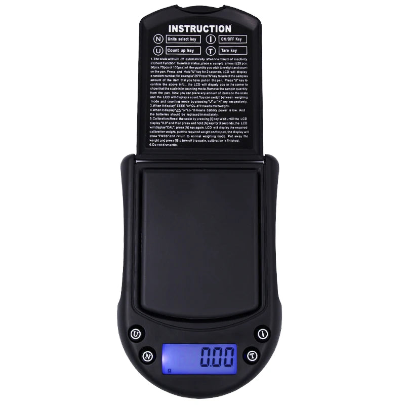 200g 0.01g Digital Pocket Scale - Ultra Accurate Weighing black