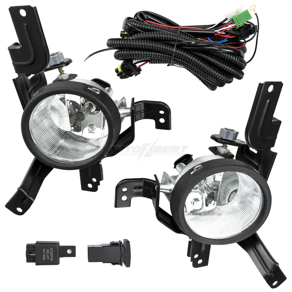 2Pcs Front Bumper Fog Light Lamp Assembly 55W For Honda CR-V 2007 2008 2009 EX / EX-L/ LX Clear Lens with Bulbs Wiring Harness by InterCyprus Trading Ltd