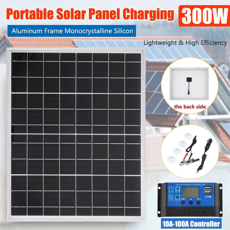 300W Solar Panel &ndash; High Efficiency 18V Aluminum Frame